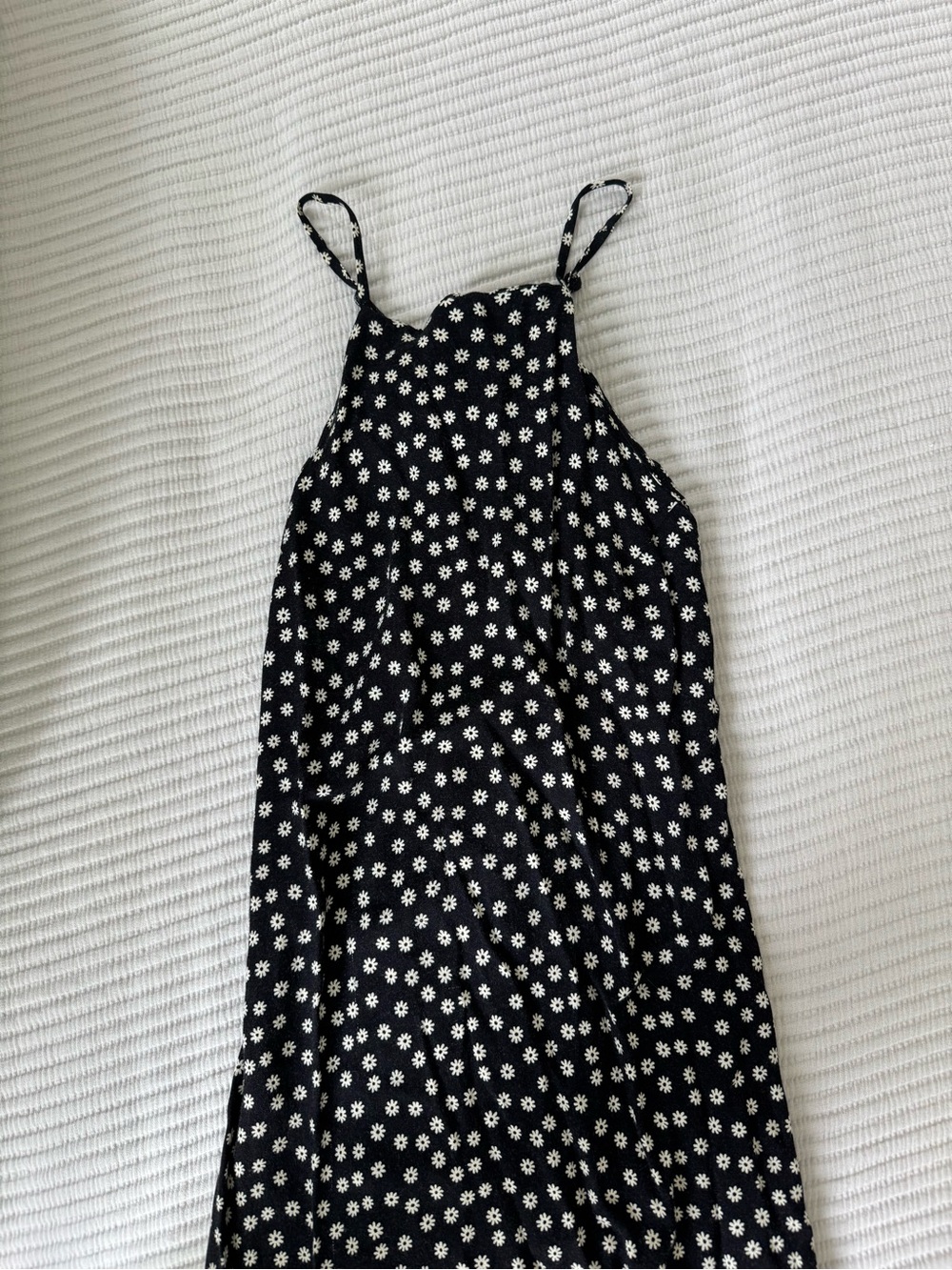 Reformation Black Daisy Spaghetti Strap Midi Sundress